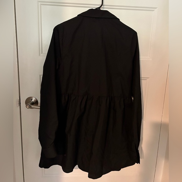 ASOS black button-down long-sleeve romper - Picture 2 of 3